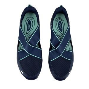 RYKA Blue Klick Criss Cross Strap Slip On Shoes Size 10 W Women's